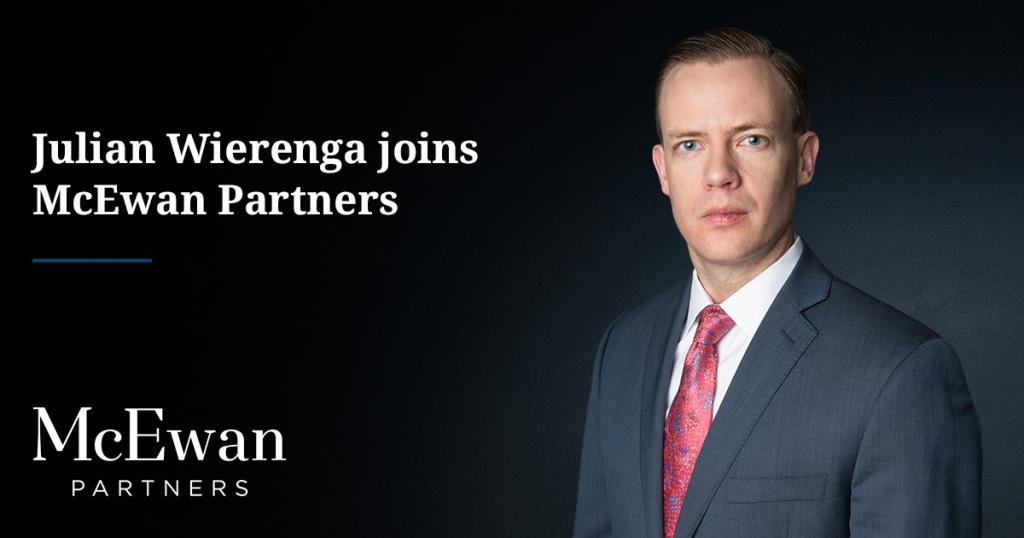 Julian Wierenga joins McEwan Partners
